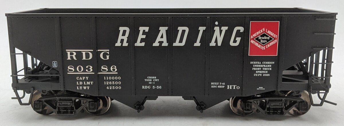 Atlas 3009104 O Scale Reading 55-Ton Fishbelly Hopper #80386 (2-Rail) EX