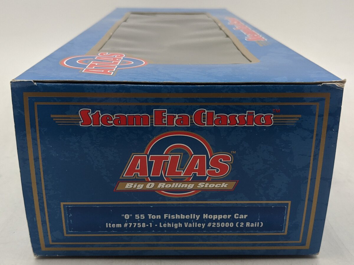 Atlas 7758-1 O Scale Lehigh Valley 55-Ton Fishbelly Hopper Car #25000 (2-Rail) LN/Box