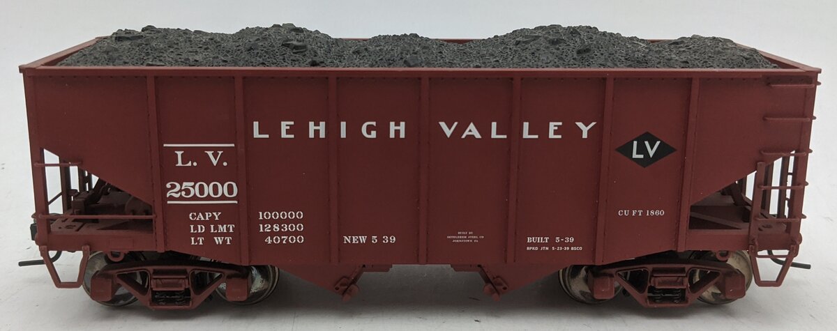 Atlas 7758-1 O Scale Lehigh Valley 55-Ton Fishbelly Hopper Car #25000 (2-Rail) LN/Box