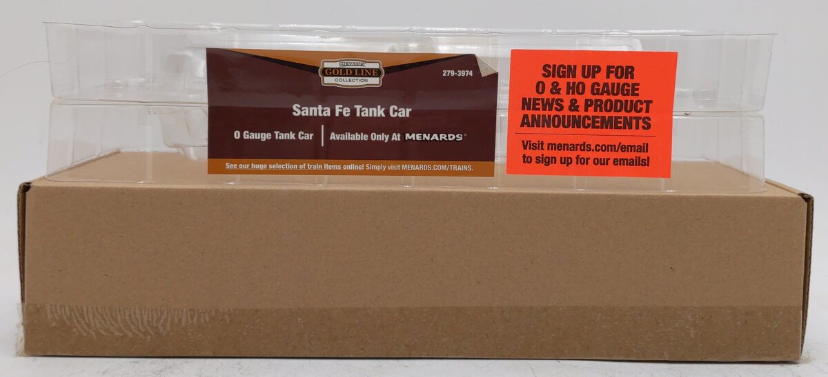 Menards 279-3974 O Gauge Santa Fe Tank Car #6185 EX/Box