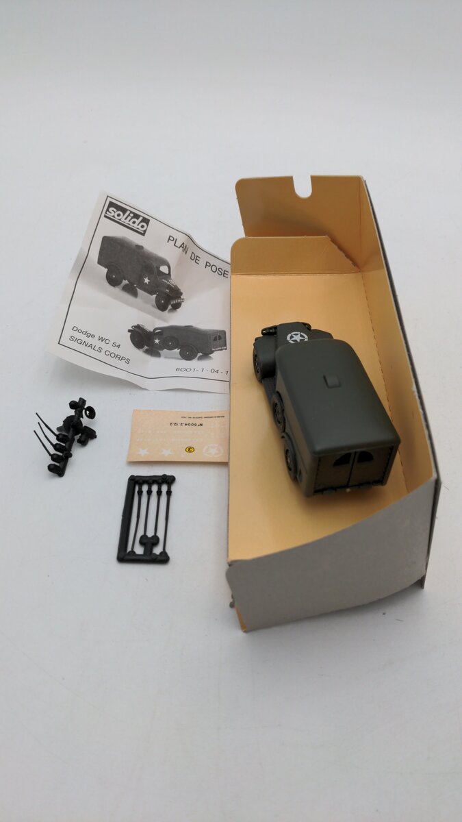 Solido 6004 1:50 Scale Les Militaires Collection 1 USA Army Truck Dodge WC 54 EX/Box