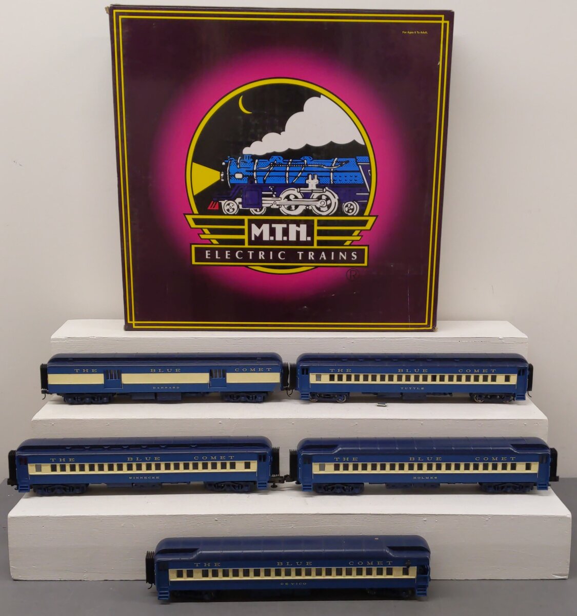MTH 20-4021 O Gauge Jersey Central 70' Madison Passenger Car Set (Set of 5) VG/Box