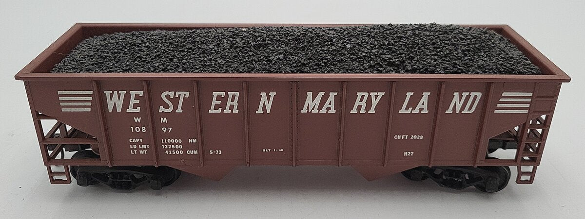 Weaver 10897 O Gauge Western Maryland 36' Ribbed 2-Bay Hopper 2-Rail VG