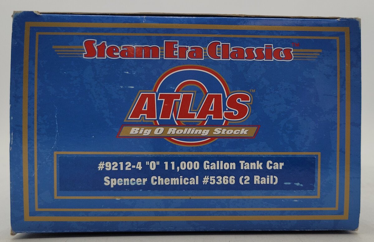 Atlas 9212-4 O Gauge RTCX Spencer Chemical 11,000 Gallon Tank Car #5366 (2-Rail) EX/Box