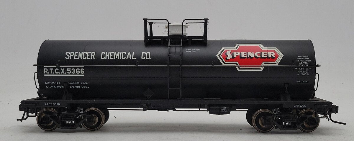 Atlas 9212-4 O Gauge RTCX Spencer Chemical 11,000 Gallon Tank Car #5366 (2-Rail) EX/Box