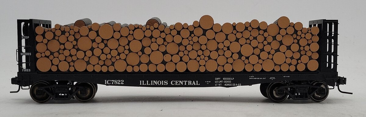 Atlas 7279-2 O Illinois Central GSC Pulpwood Flat Car #7822 (2-Rail) EX/Box