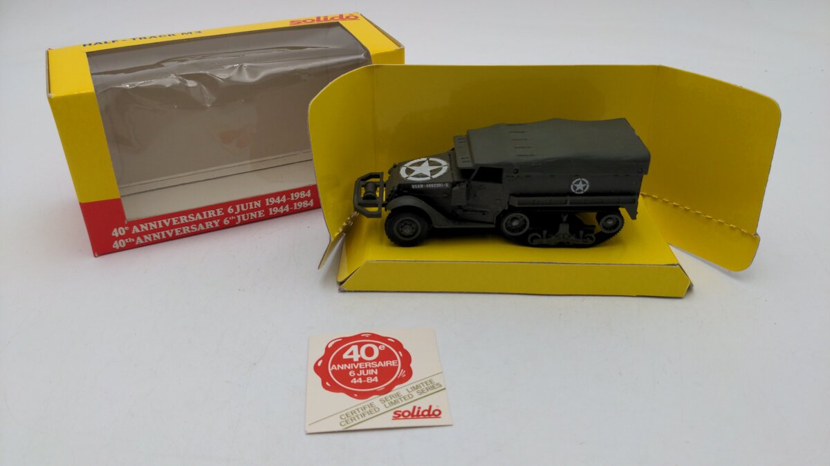 Solido 244 1:50 Scale M3 Half-Track Tank 40th Anniversary Limited Edition EX/Box