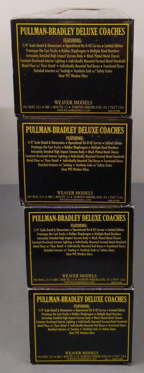 Weaver G1234S O Scale Lehigh Valley 4 Car Passenger Set (2-Rail) EX/Box