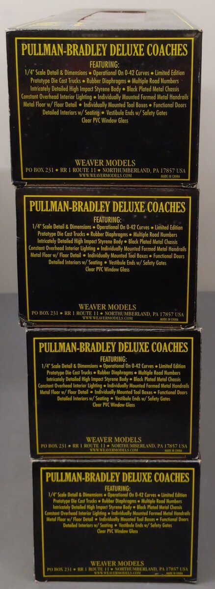 Weaver G1234S O Scale Lehigh Valley 4 Car Passenger Set (2-Rail) EX/Box