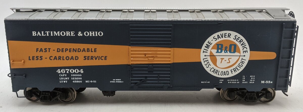 InterMountain 24146S-01 O Scale B&O 40' Single Door Boxcar #467004 (2-Rail) VG/Box