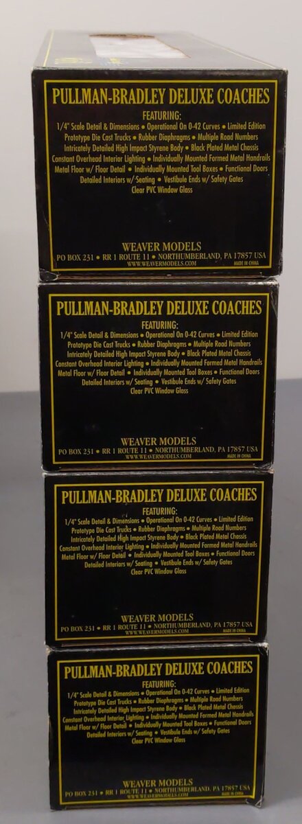 Weaver G1234S O Scale Lehigh Valley 4 Car Passenger Set (2-Rail) EX/Box