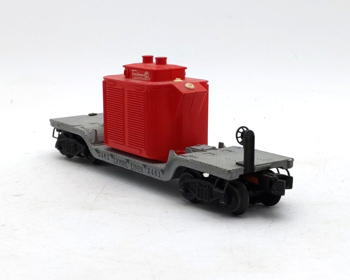 Lionel 2461 Vintage O Postwar Die-cast Flatcar w/ Red Transformer