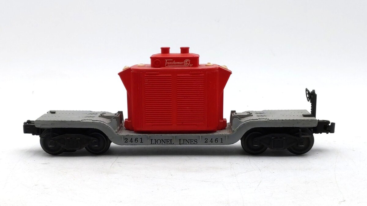Lionel 2461 Vintage O Postwar Die-cast Flatcar w/ Red Transformer