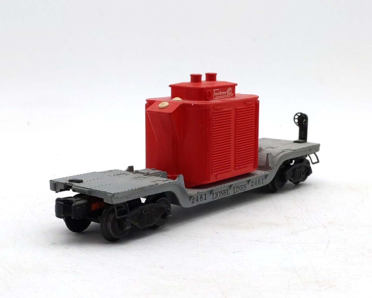 Lionel 2461 Vintage O Postwar Die-cast Flatcar w/ Red Transformer