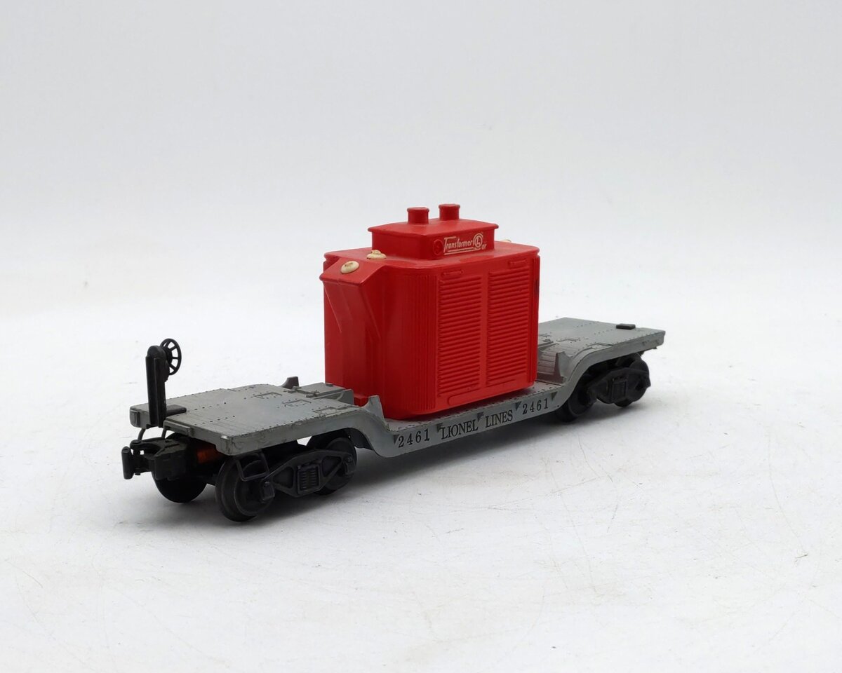 Lionel 2461 Vintage O Postwar Die-cast Flatcar w/ Red Transformer