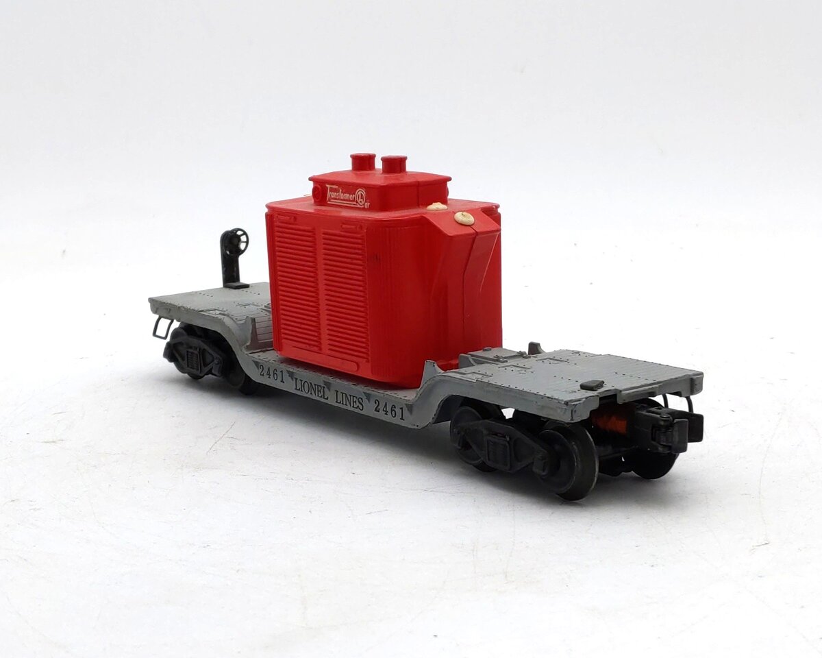 Lionel 2461 Vintage O Postwar Die-cast Flatcar w/ Red Transformer