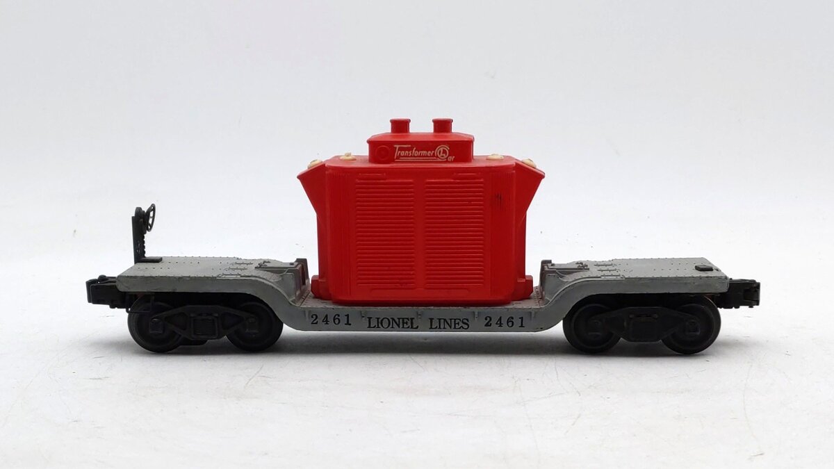 Lionel 2461 Vintage O Postwar Die-cast Flatcar w/ Red Transformer