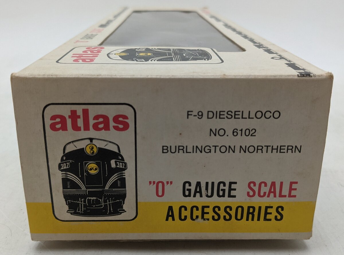 Atlas 6102 O Scale Burlington Northern F-9 Diesel Locomotive #853 (2-Rail) VG/Box