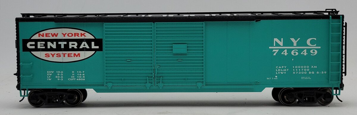 Pecos River Brass SB-0104-2 O New York Central Double Door Boxcar #74649 2-Rail EX/Box