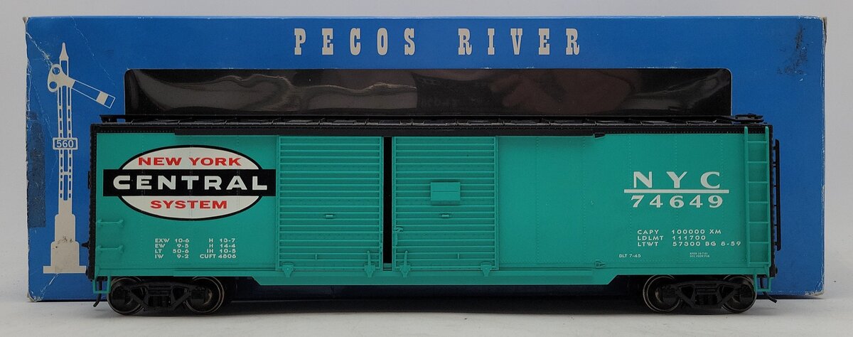 Pecos River Brass SB-0104-2 O New York Central Double Door Boxcar #74649 2-Rail EX/Box