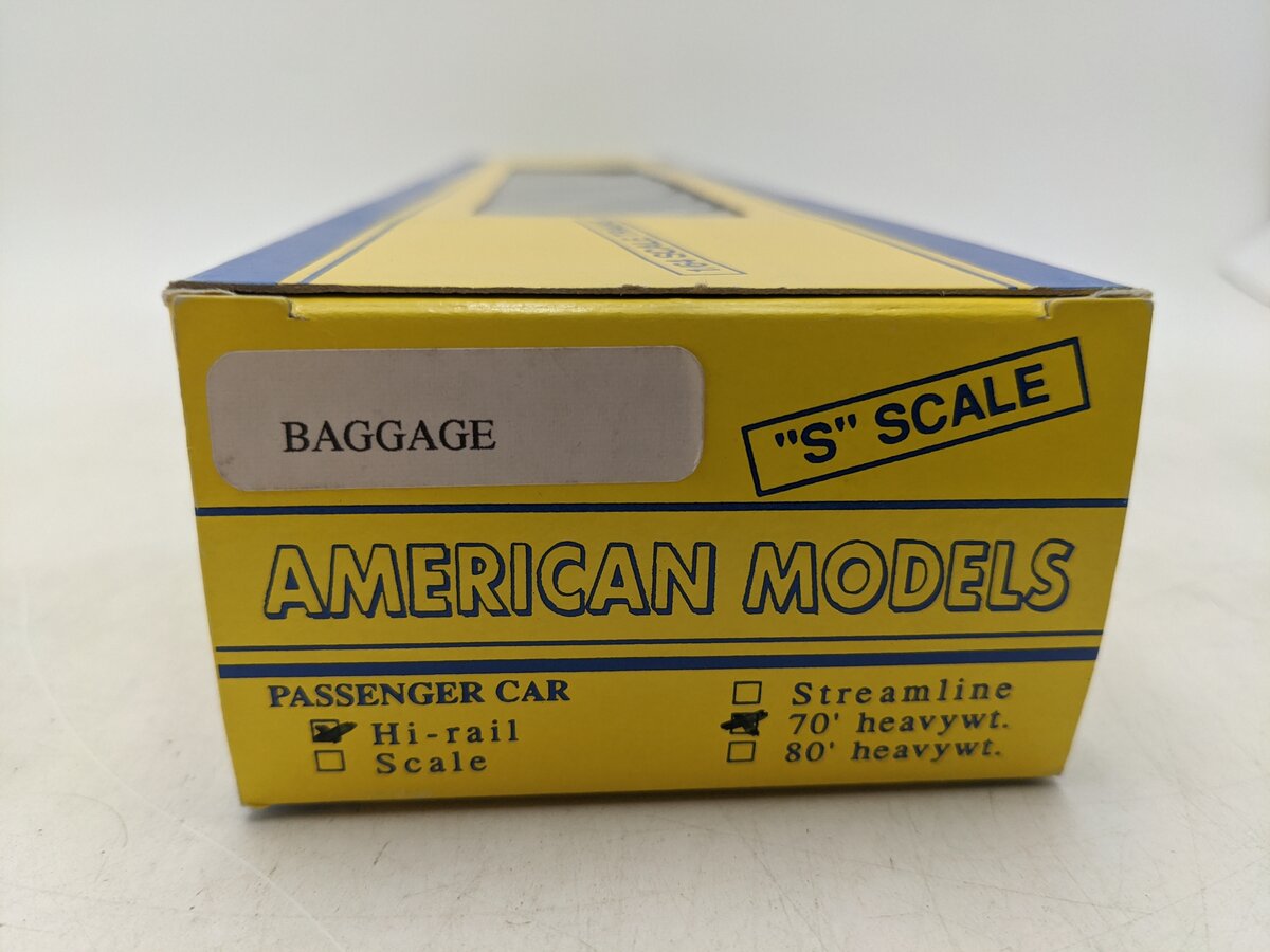 American Models S Gauge Pullman 70' Heavyweight Hi-rail Baggage Car #1106 EX/Box
