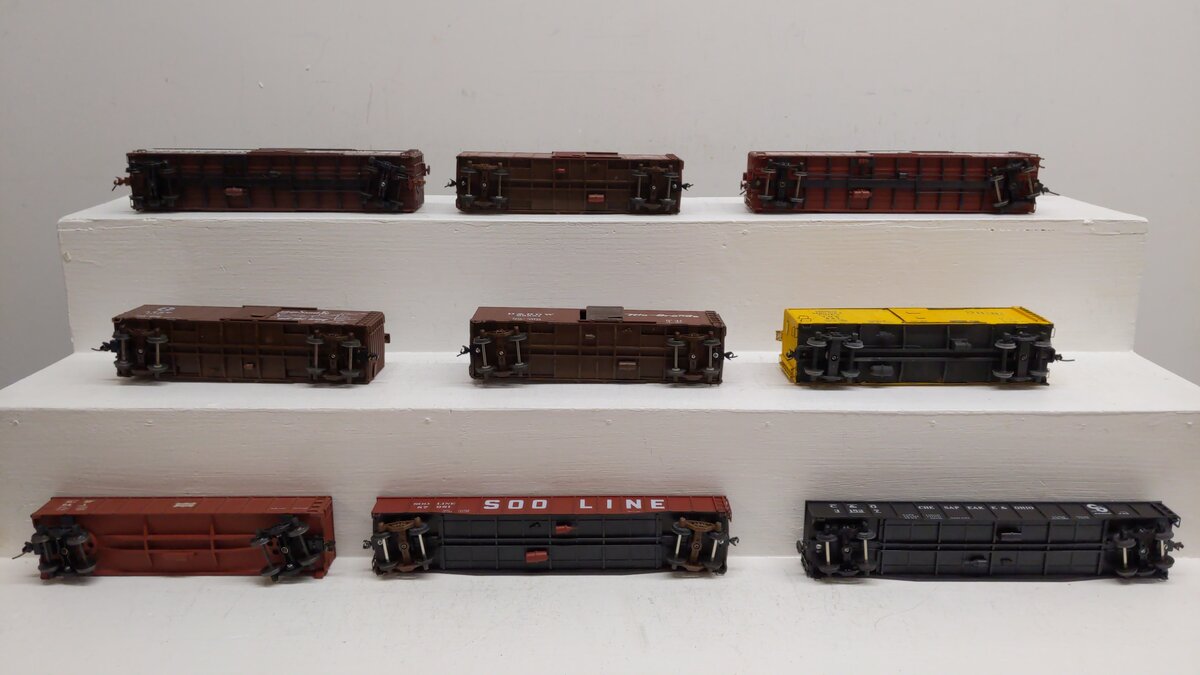 American Models & Other S Scale Assorted Train Cars (Scale Wheels) [9] EX
