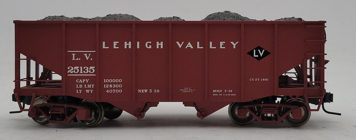 Atlas 7758-2 O Scale Lehigh Valley 55-Ton Fishbelly Hopper Car #25135 (2-Rail) EX/Box