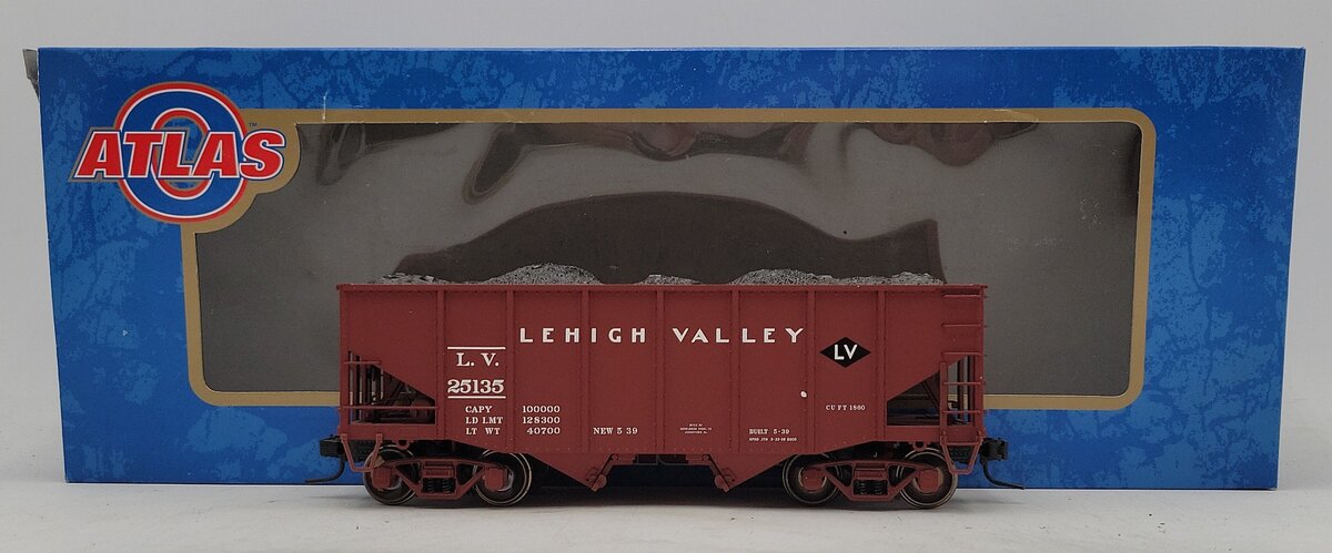 Atlas 7758-2 O Scale Lehigh Valley 55-Ton Fishbelly Hopper Car #25135 (2-Rail) EX/Box