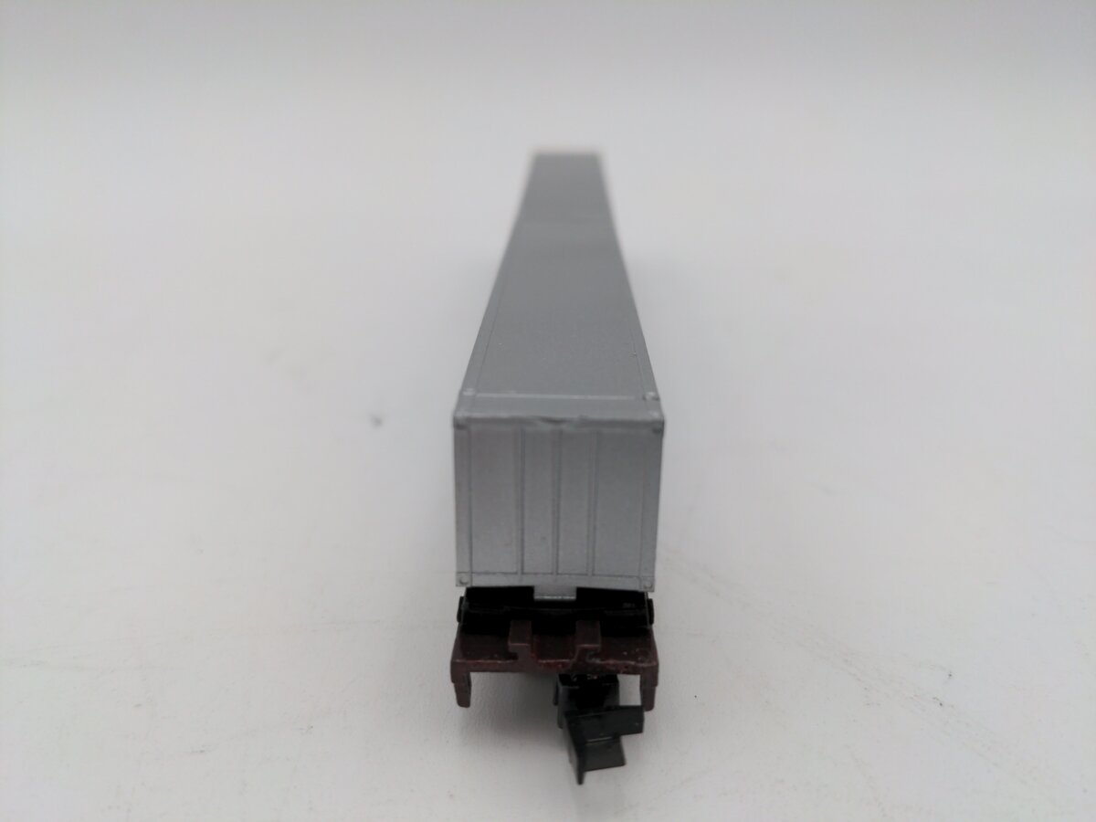 Con-Cor 0001-01207UN Undecorated 90FT Piggyback Flatcar w/ Two Sea Containers EX/Box