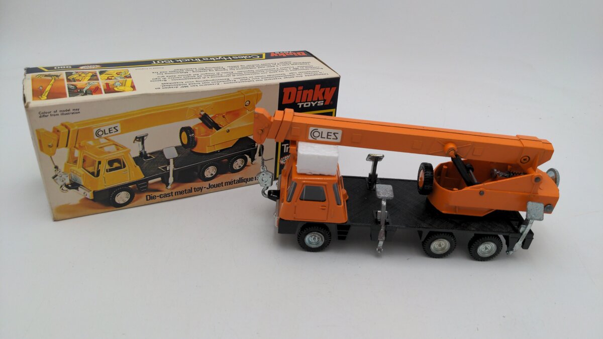 Dinky 980 1:50 Scale Orange Vintage Die-Cast Coles Hydra Truck 150T Die Cast EX/Box