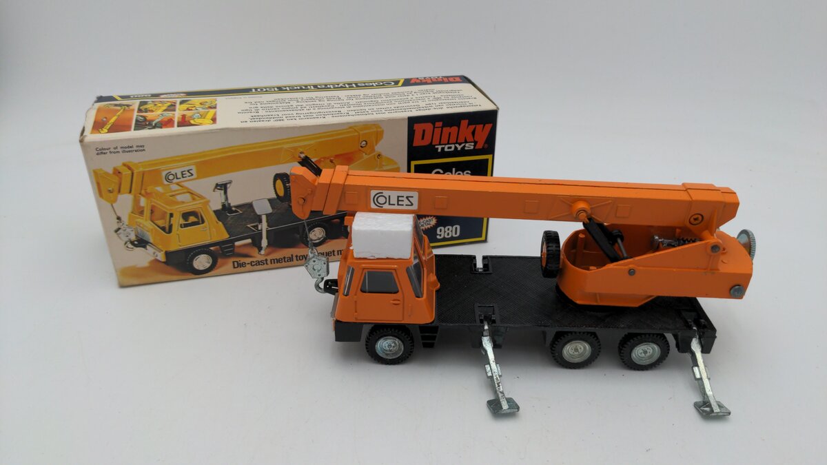 Dinky 980 1:50 Scale Orange Vintage Die-Cast Coles Hydra Truck 150T Die Cast EX/Box