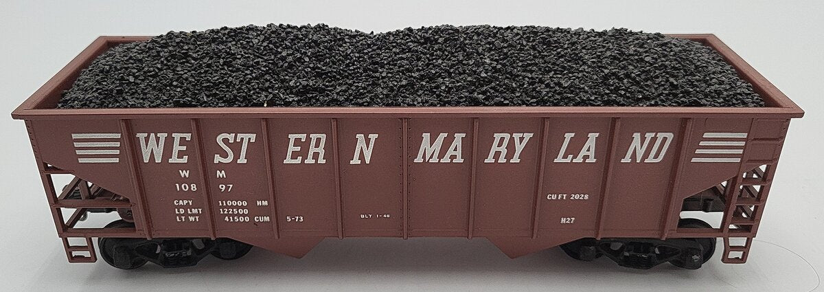 Weaver 10897 O Gauge Western Maryland 36' Ribbed 2-Bay Hopper 2-Rail EX