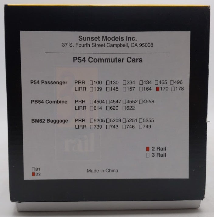 Sunset Models O Scale BRASS Long Island RR P54 Commuter P54 Passenger Car #170 EX/Box