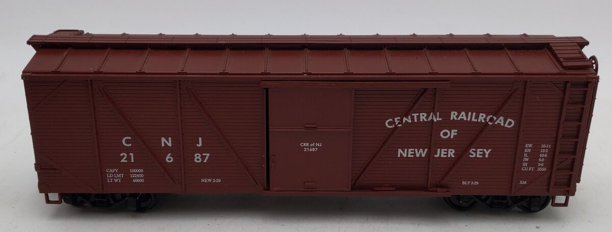 Weaver 21693 Central New Jersey Outside Braced Boxcar - 2 Rail VG/Box
