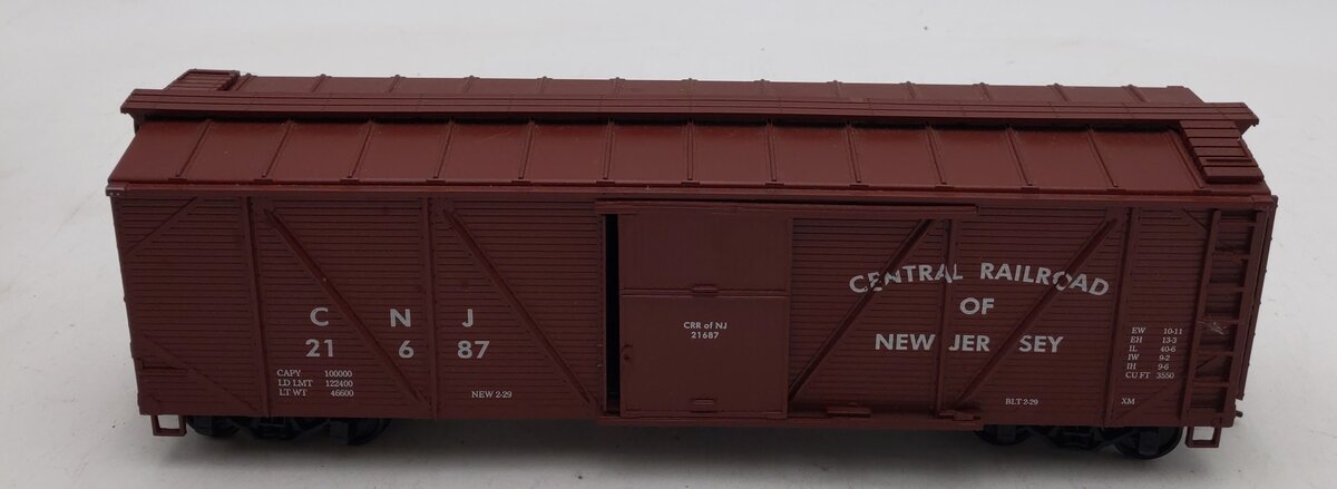 Weaver 21693 Central New Jersey Outside Braced Boxcar - 2 Rail VG/Box