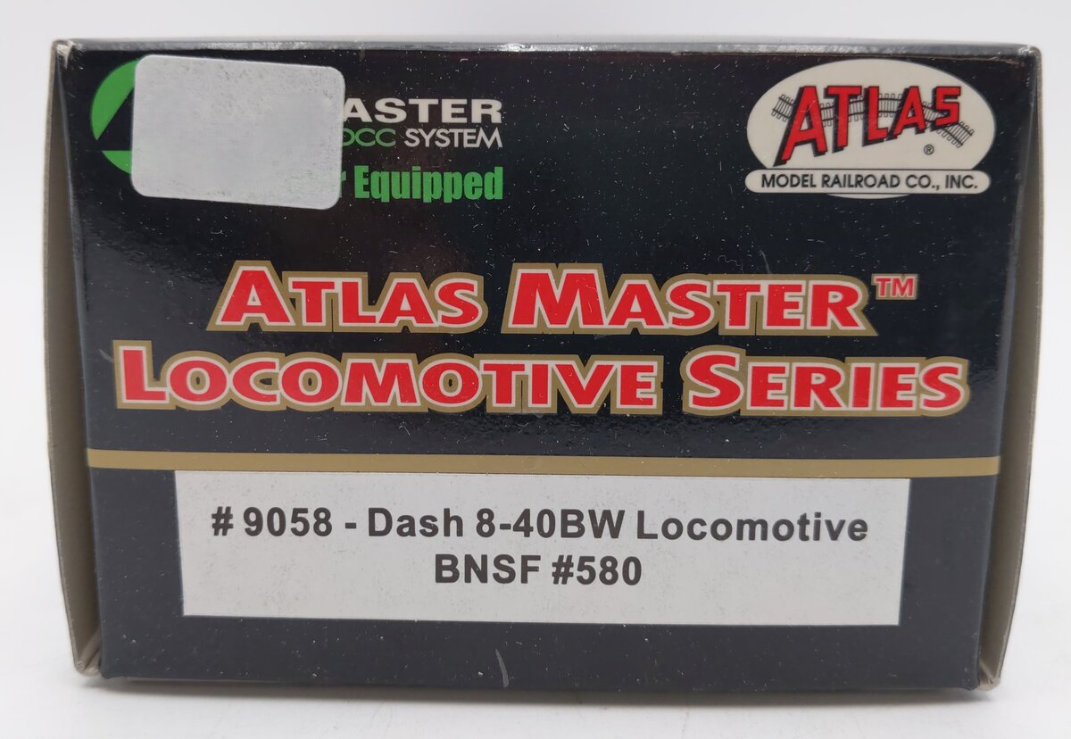 Atlas 9058 HO Burlington Northern Santa Fe Dash 8-40BW Diesel Locomotive #580 EX/Box