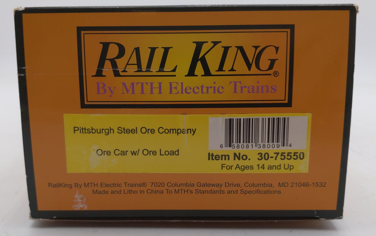 MTH 30-75550 O Pittsburgh Steel Ore Company Ore Car EX/Box