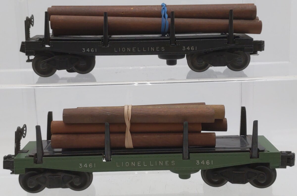 Lionel 3461 Vintage O Lionel Lines Operating Log Dump Cars [2] VG