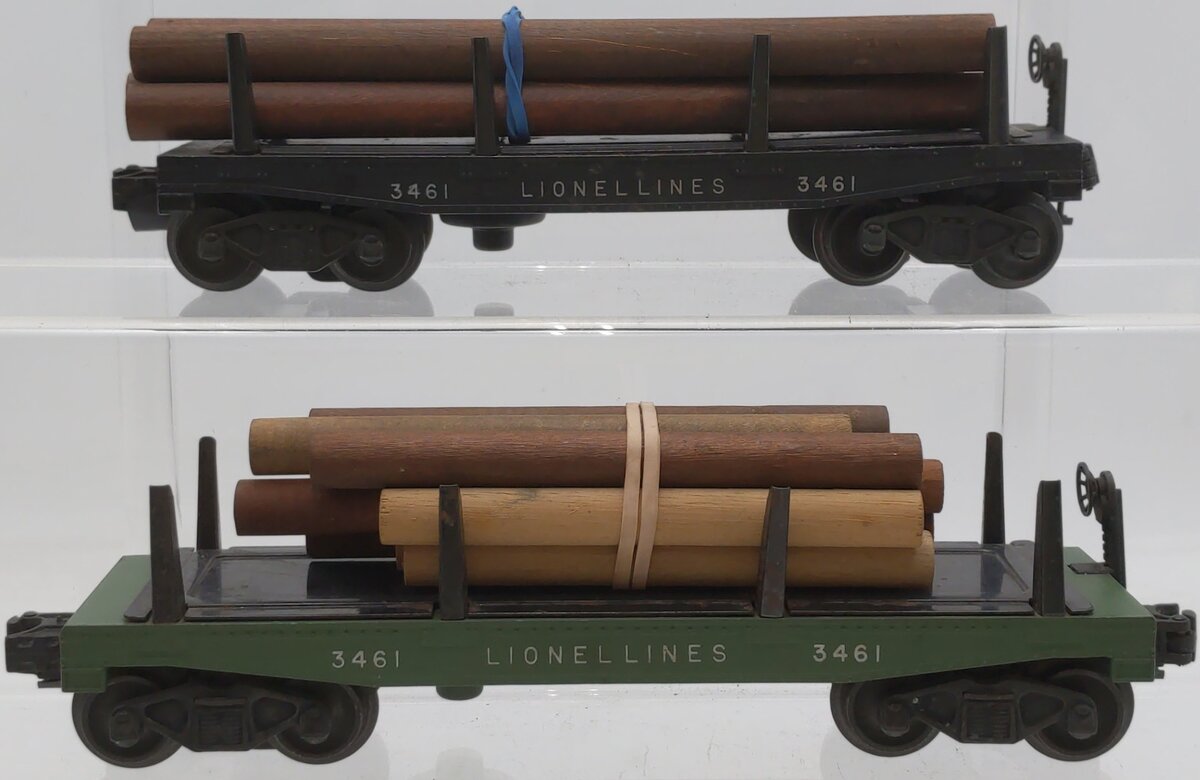 Lionel 3461 Vintage O Lionel Lines Operating Log Dump Cars [2] VG