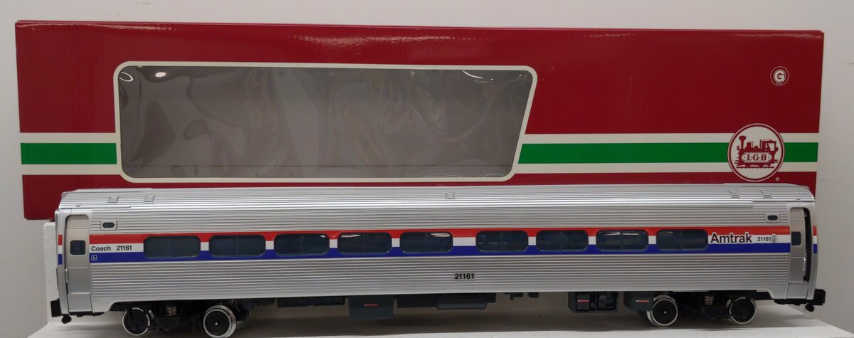 LGB 30220 Amtrak Amfleet Coach, Phase III #21161 - Metal Wheels EX/Box