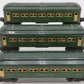 Lionel Vintage O Gauge Green Tinplate Passenger cars #6441,6440,6440 [3] VG