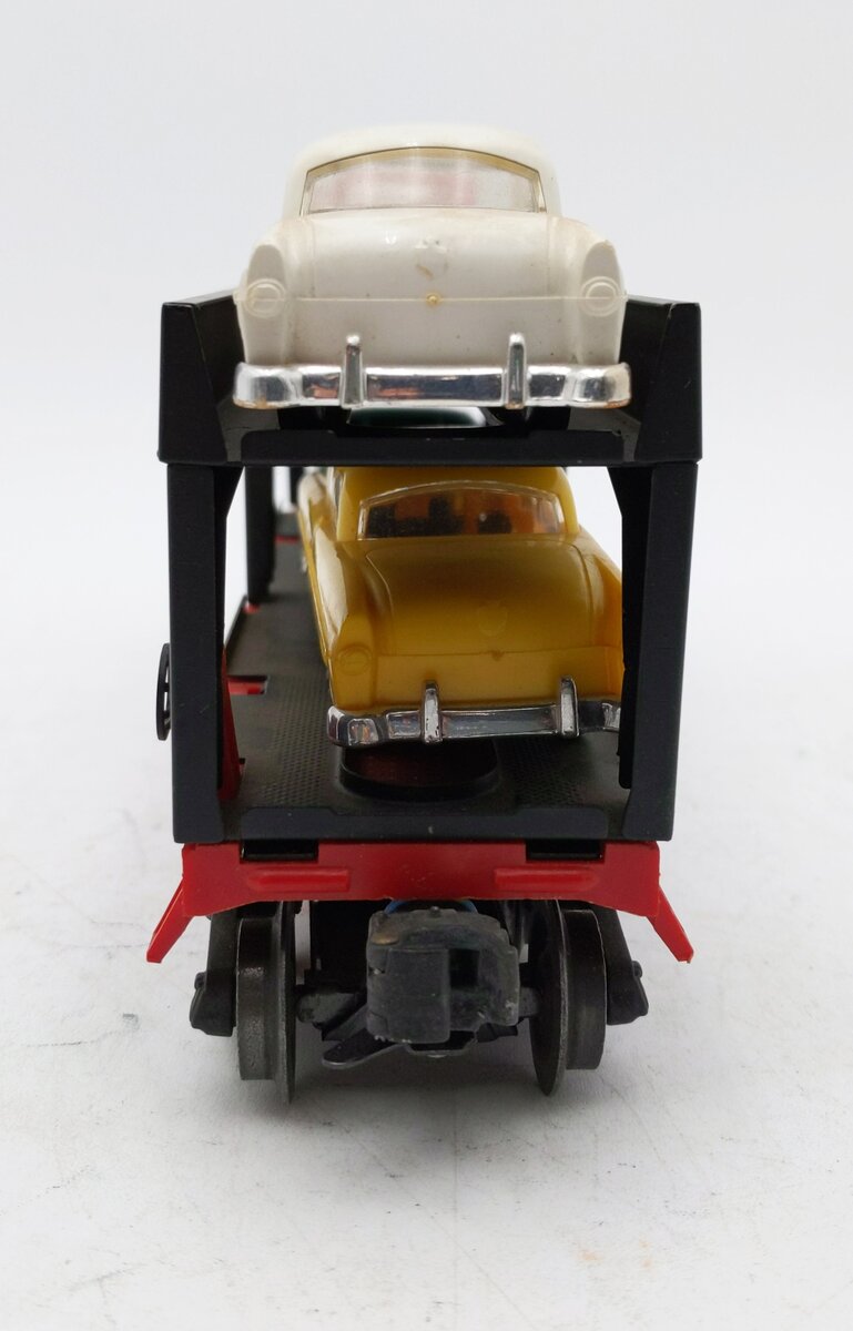 Lionel 6414 Vintage O Evans Autoloader with 4 Automobiles EX