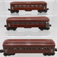 Lionel Vintage O Gauge Red Tinplate Passenger Cars #2442,2442,2443 [3] VG