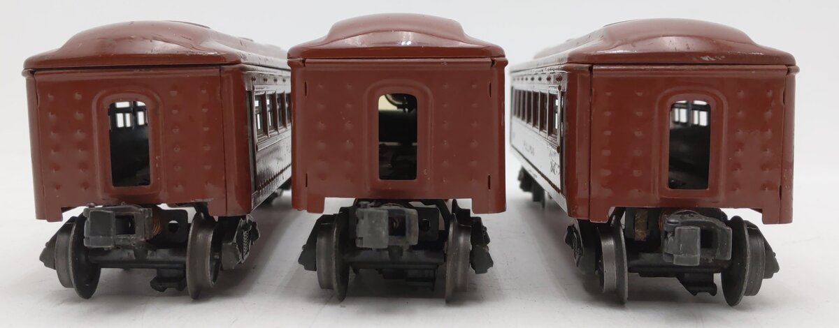 Lionel Vintage O Gauge Red Tinplate Passenger Cars #2442,2442,2443 [3] VG