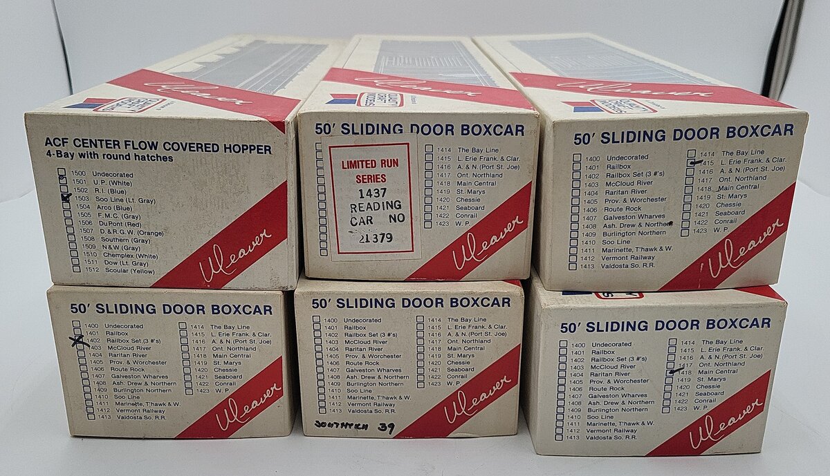 Weaver O Scale Boxcar Kits [6] LN/Box