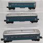 Lionel Vintage O Gauge Blue & Silver Tinplate Passenger Cars #2430,2430,2431 [3] VG