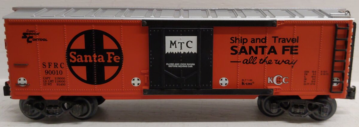K-Line K-90010 O Gauge Santa Fe KCC 1996 Steel-Sided Reefer Car EX/Box