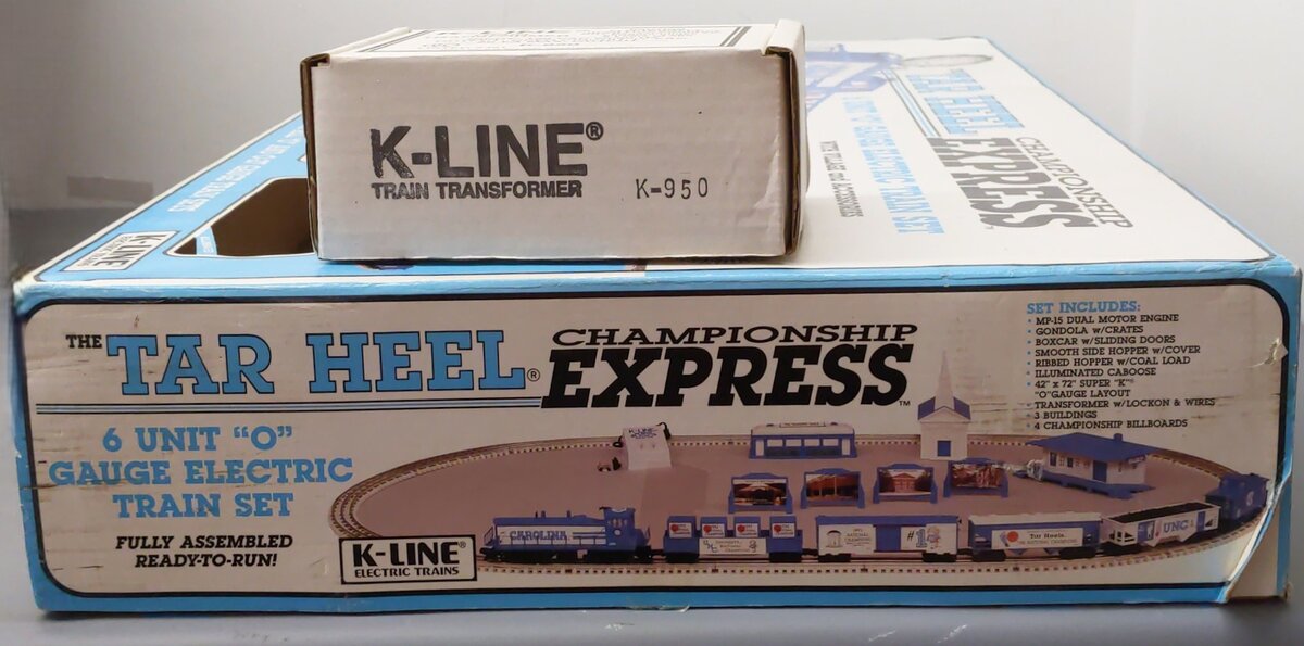 K-Line K1323 Tar Heel Championship Express O Gauge Diesel Train Set LN/Box