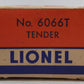 Lionel 6066T Vintage O Lionel Lines Non-Whistling Tender VG/Box