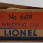 Lionel 6419 Vintage O DL&W Gray Work Caboose VG/Box